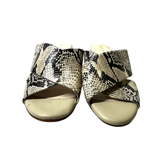 Cole Haan Dakota‎ Criss Cross Leather Roccia Snake Print Mule Size 9.5 B New - Picture 3 of 8